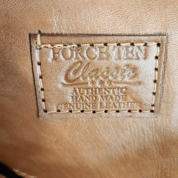 Force Ten West Authentic Handmade Leather Large Duffle Bag Vtg  British Tan - Picture 11 of 12